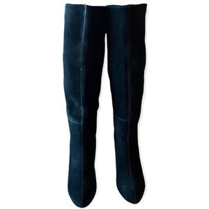 Like New Joie Caviar Black Suede Tall Heeled Boots With Stitching detail…